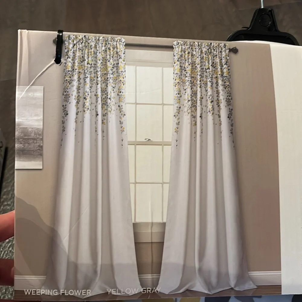 Lush Decor Weeping Flower, 2 panel set, Light Filtering,satin feel curtains